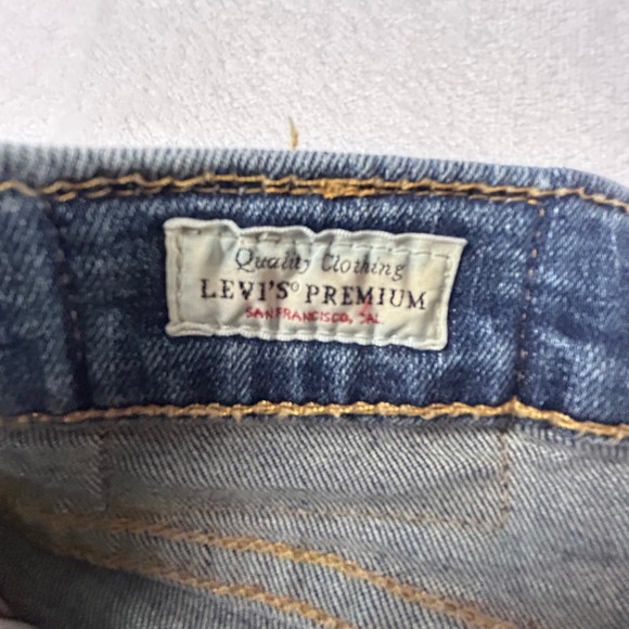 VTG Big E Levi's 510 Skinny Fit Jeans Men's W33 L34 Blue Distressed Denim Faded - Picture 9 of 9